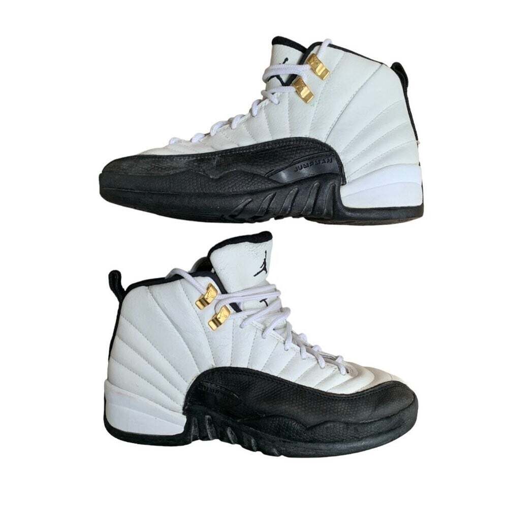 VINTAGE 1996 Air Jordan 12 BG Taxi White Black Size 5.5